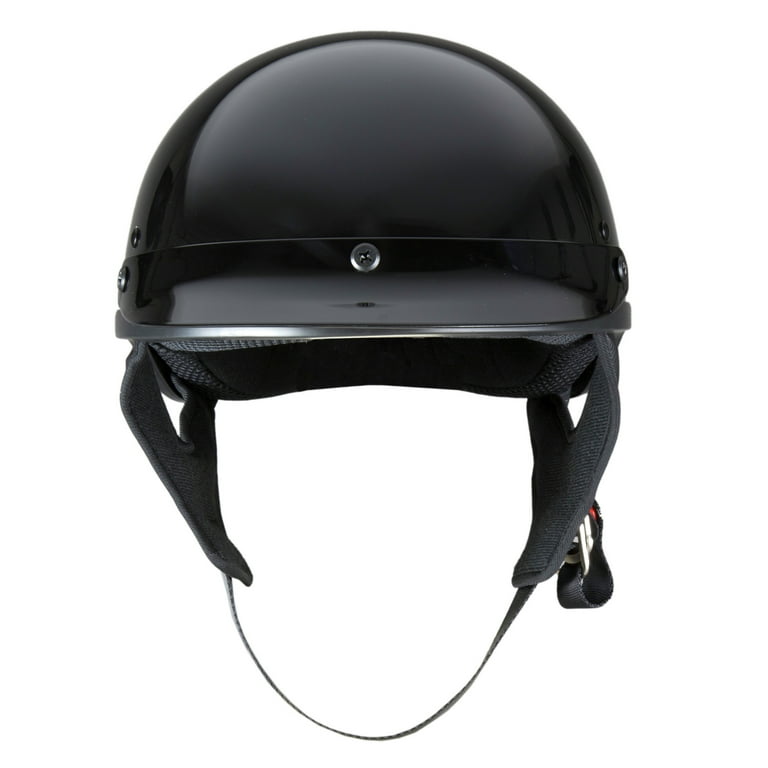 FUEL Adult Shorty Half Motorcycle Helmet Dot Approved - Gloss Black, Large FUEL Adult Shorty Half Motorcycle Helmet Dot Approved - Gloss Black, Large