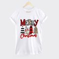 thumbnail image 6 of jsaierl Merry Christmas Shirts for Women Xmas Buffalo Plaid Tree Shirt Top Short Sleeve Casual Graphic Print T Shirt, 6 of 7