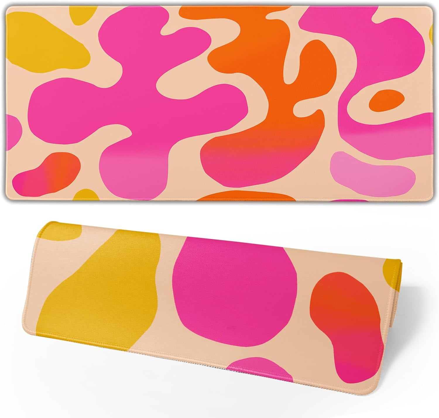 Pink Large Mouse Pad 35.4 x 15.8 Inch Modern Abstract Extended Gaming Mousepad Desk Mat for Desktop Desk Accessories for Women Non-Slip Desk Pad Keyboard Pad for Home Office Work Game Decor