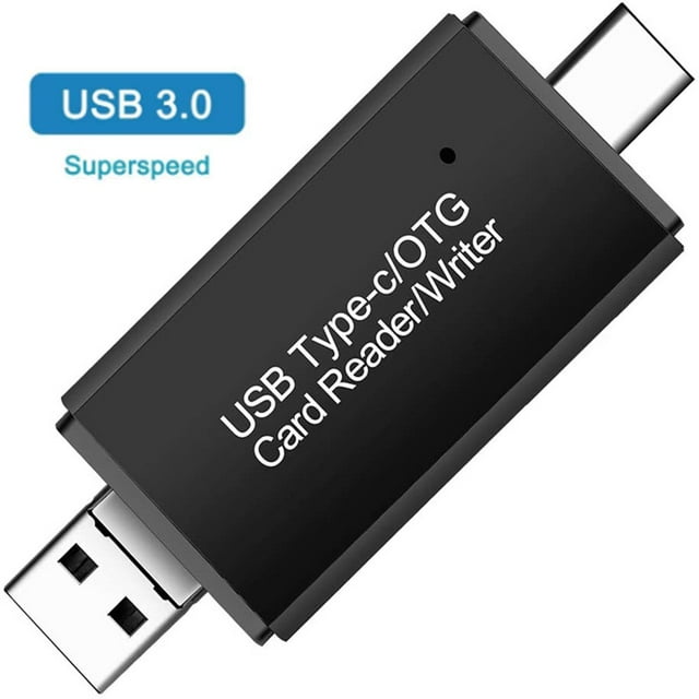 3 in 1 Micro USB Type C Portable Memory Card Reader and SD/TF Card Adapter with OTG Function for PC & Laptop & Smart Phones & Tab
