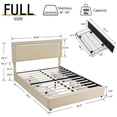 thumbnail image 4 of VECELO Full Bed Frame with 4 Storage Drawers (Wheeled) and Tufted Upholstered Adjustable Headboard Platform Bed, Beige, 4 of 10