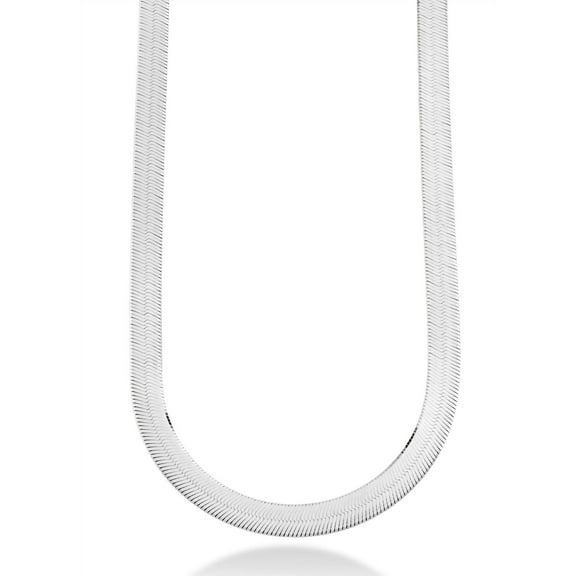 Miabella Solid 925 Sterling Silver Italian 10mm Wide Herringbone Chain Necklace for Women Men | Made in Italy (Length 17 Inches (X-Small))