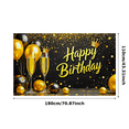 thumbnail image 3 of Black Gold Glittery Happy Birthday Banner with Balloons Crown and Champagne Glasses Party Supplies Photography Props Backdrop Decor for Birthday Party Celebration Photo Booth Decoration, 3 of 8
