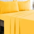 thumbnail image 5 of MALLONI HOME California King Sheet Sets - Cotton Rich Bedding Sets, 4 Piece Deep Pocket Bed Sheets Sets - Ultra Soft, Wrinkle Resistant, Quick Dry, Easy Care California King Sheets - Mustard Yellow, 5 of 6