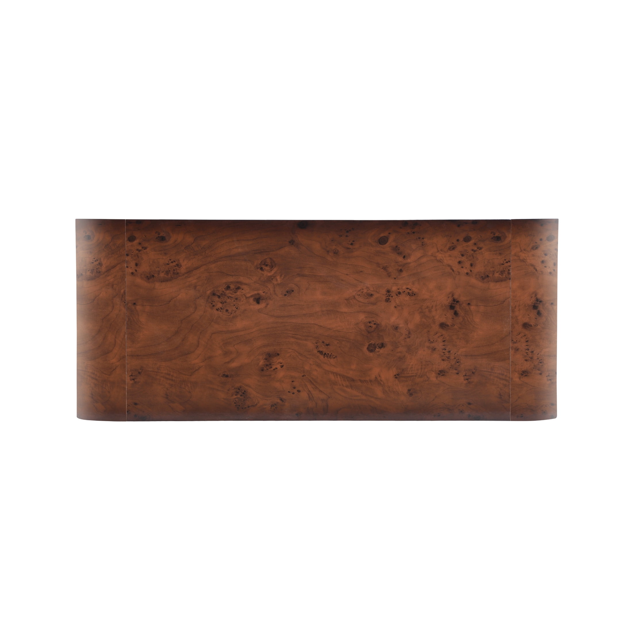 Christopher Knight Home 53.7" Waterfall Coffee Table with Burl Veneer, Curved Edges, Walnut