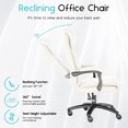 thumbnail image 6 of iooHug Reclining Executive Office Chair, Big and Tall Desk Chair with Wide Seat, High Back Ergonomic Computer Chair, Heavy Duty Faux Leather Recliner for Home Office, 400lbs, White, 6 of 7
