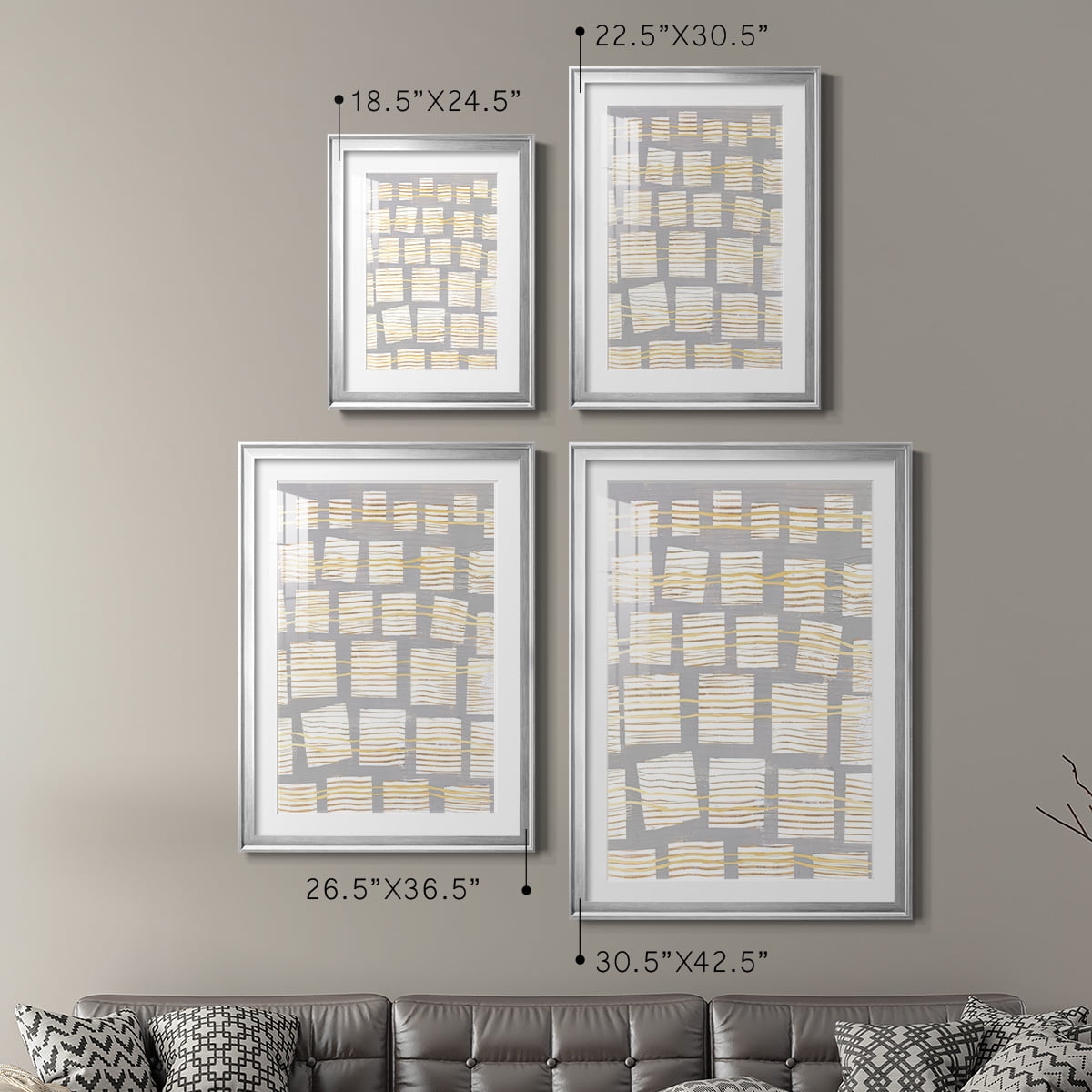 Wexford Home Networks I Premium Framed Print, 30.5" x 42.5" - Ready to Hang, Silver (Set of 2)