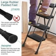 thumbnail image 6 of HBTower 4 Step Ladder with Tool Tray, Folding Step Stool with Wide Anti-Slip Pedal, Sturdy Steel Ladder, Convenient Handrail, Lightweight, Portable Steel Step Stool, Black, 6 of 10