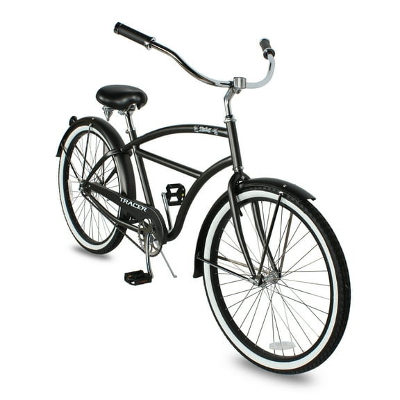 Tracer Taha Beach Cruiser Bike, 26" Wheels, Coaster Brake, 1-speed, Wide Suspension Saddle, for Men, Matte Black