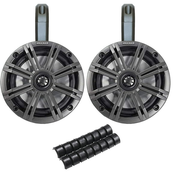 Kicker PowerSports Black Weatherproof Tower Enclosures 6.5" Charcoal Marine OEM Speakers