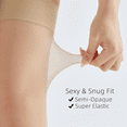 thumbnail image 4 of G&Y 6 Pack Backseam Thigh High Stockings for Women, 15D Nylon Stockings, Nude L, 4 of 5