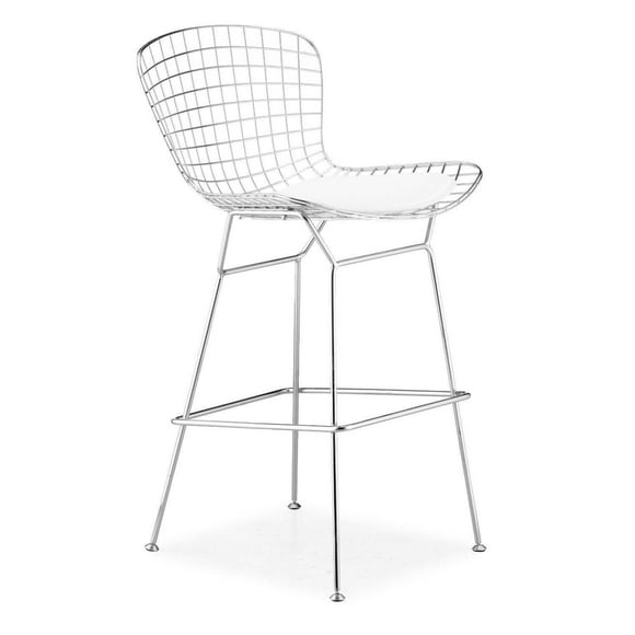 Tabouret de bar Bertoia de Nicer Furniture en blanc