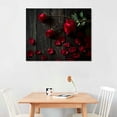 thumbnail image 2 of ONETECH - Red Rose Picture Wall Art Black and Red Flower Canvas Painting Artwork Modern Floral Artwork for Home Bedroom Farmhouse Decor, 2 of 4