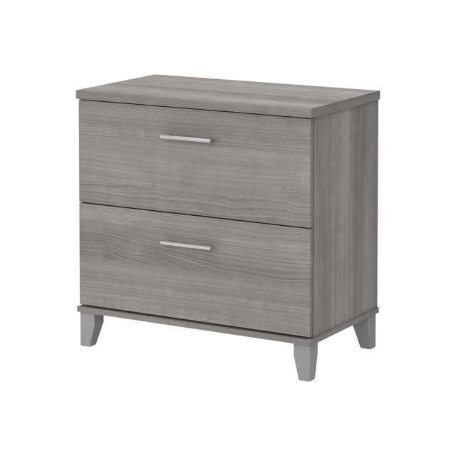 Bush Furniture Somerset 2 Drawer Lateral File Cabinet, Platinum Gray