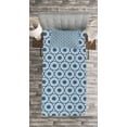 thumbnail image 3 of Ambesonne Eastern Quilted Bedspread Set 2 Pcs, Vintage Floral Spring, Twin Size, Blue White, 3 of 3