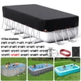 thumbnail image 1 of SHELTUSE 15x30FT Rectangular Pool Cover for Above Ground Pool, Solar Oval Pool Cover Protection with Steel Rope, Ideal for Rectangular/Oval Frame Pool Waterproof & UV-Resistant, Black, 1 of 7