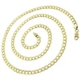 thumbnail image 3 of 14K Yellow Gold 4.5MM Solid Cuban Curb Link Two-Tone Pave Chain Necklaces, Real 14K Gold, Next Level Jewelry, 3 of 4