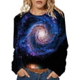 thumbnail image 6 of IWRICH Women's Long Sleeve Crew Neck T Shirts Space Printed Tees Causal Fashion Rave Clothes 10-Purple S, 6 of 6