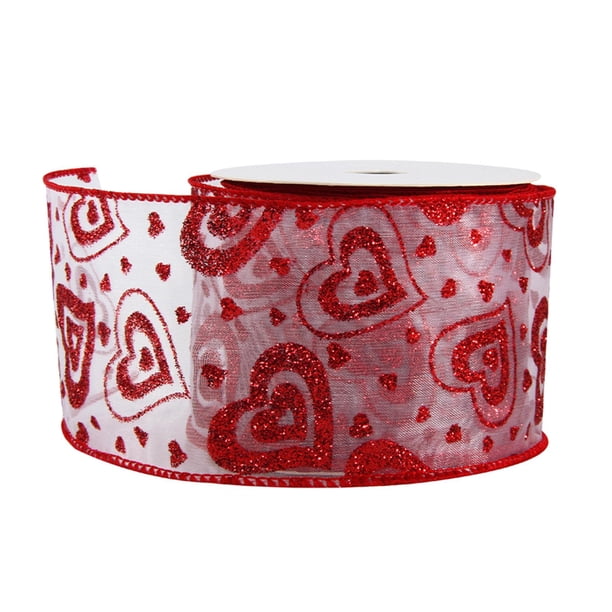 Cintas para el Día de San Valentín, cinta para coser, manualidades DIY, cintas para envolver de 1 1/2 pulgadas de ancho, cinta con forma de corazón , Fondo transparente