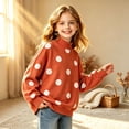 thumbnail image 2 of WhouRiu Girls Casual Neck Sweatshirts Fall Cozy Polka Dot Print Pullover Sweatshirt 2-15 Years, 2 of 6