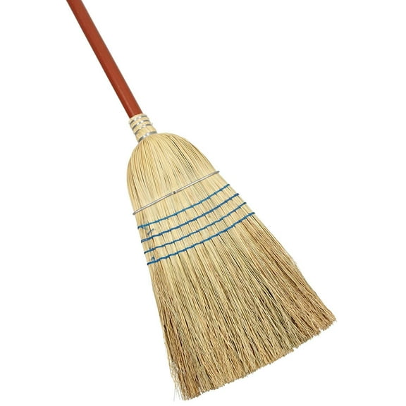 Rubbermaid Commercial Warehouse Heavy-Duty Corn Broom, 1 1/8 Inch Wood Handle, Blue FG638300BLUE
