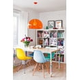 thumbnail image 5 of 2xhome Set of 2 Blue Desk Chair Mid Century Modern Plastic Molded Shell Assembled Chairs Chrome Wire Metal Eiffel Side Armless No Arms DSW for Work Office Dining Living Kitchen Bedroom, 5 of 8