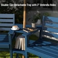 thumbnail image 2 of FOOWIN HDPE Plastic Tall Adirondack Chair Set of 2 W/ Outdoor Barstools and Connecting Tray, Blue, 2 of 9