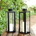 thumbnail image 4 of SAFAVIEH Lorient Black Metal Outdoor Candle Holder, Set of 2, 4 of 6