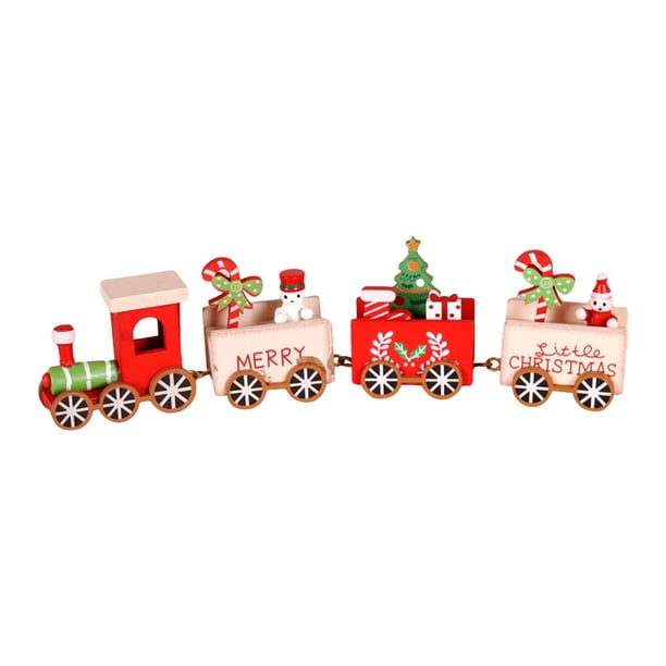 Adorno de tren de madera de Navidad, decoración navideña, decoración de mesa de tren, regalo, conjunto de decoración para fiesta, hogar, tienda