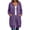 Purple, variant on SwiftWear Women's Zip Up Hoodie Oversized Long Tunic Bucket Pocket Sweatshirt Full Length Casual Drawstring Coat