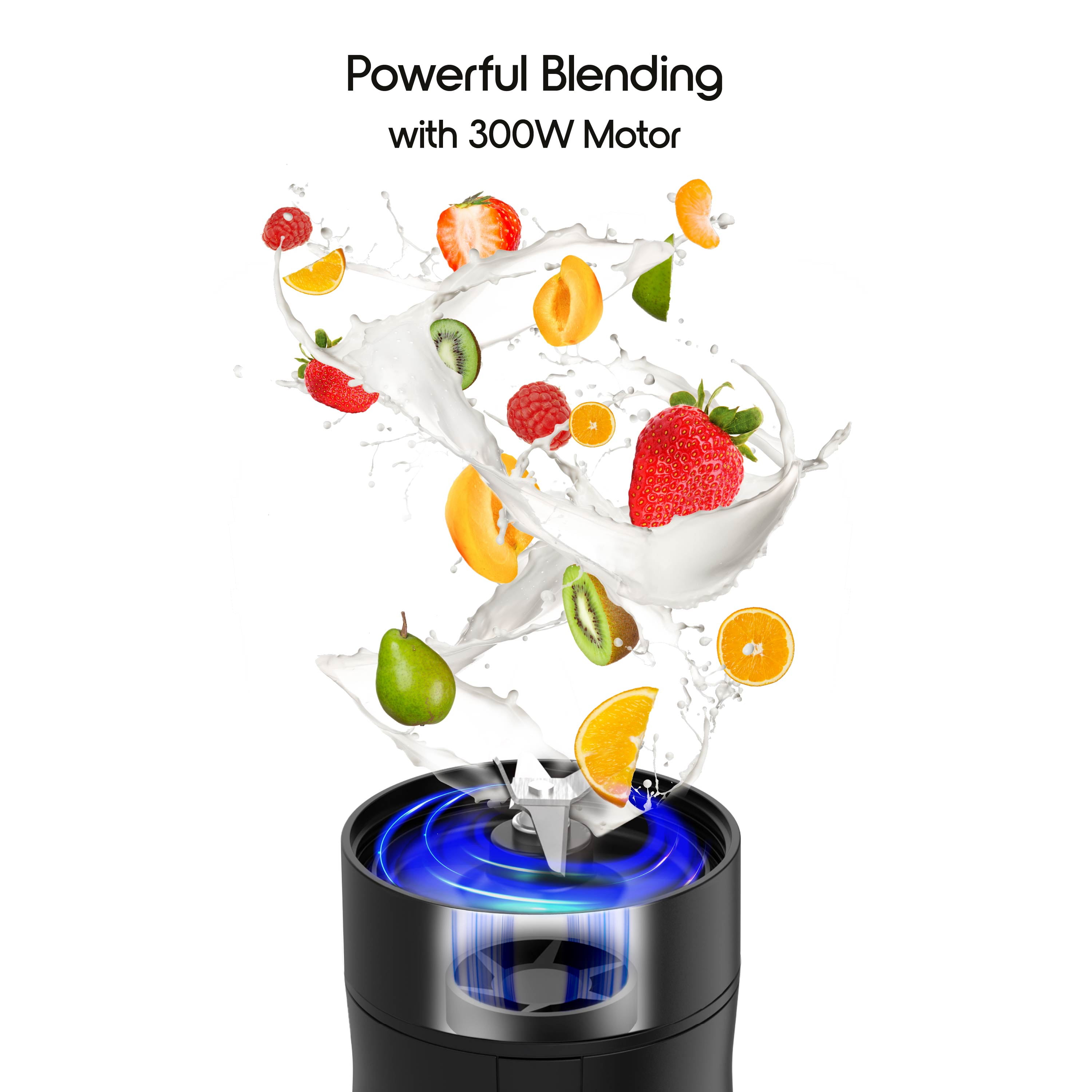 Savour by Tzumi 300W Mini Smoothie Blender – 18oz. Countertop Mini Blender for Smoothies, Sauces, Cocktails and More