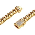 thumbnail image 3 of 6-14mm Stainless Steel Round Cuban Miami Chains Necklaces CZ Zircon Box Lock Big Heavy Link Chain for Men Hip Hop Rapper jewelry, 3 of 7