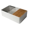 thumbnail image 3 of White Smooth Apron Workstation 33" x 20" Single Bowl Fireclay Farm Sink, 3 of 9