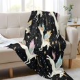 thumbnail image 6 of 70x55 Inches Glow in The Dark Blanket Cozy Throw Camping Blankets for Home and Outdoor Use Winged Unicorns, 6 of 8