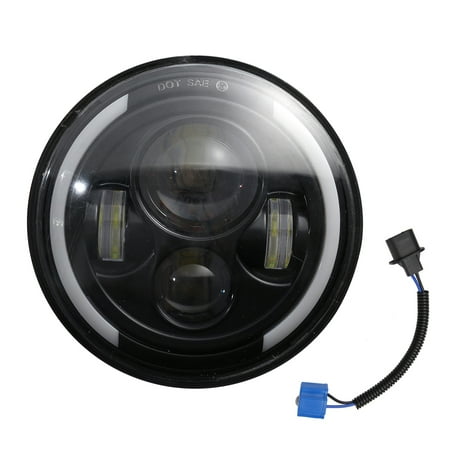 Optique Moto Full LED Noir pour phare rond 7 pouces -Type 5
