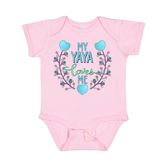 Inktastic My Yaya Loves Me with Hearts and Flowers Boys or Girls Baby Bodysuit