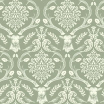 Arthouse Wickham Green Stag Damask Wallpaper