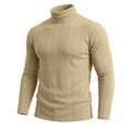 thumbnail image 6 of Men's Stretch Muscle Tshirts Turtleneck Long Sleeve Knit Tees Casual Slim Fit Basic Shirt Tops Business Casual Workwear, 6 of 9