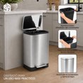 thumbnail image 3 of Bote de Basura de Acero Inoxidable 55 Litros con Pedal y Cierre Suave Ninon INOX-55L, 3 of 7