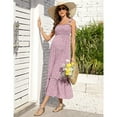 thumbnail image 3 of Women's Maternity Smocked Dress Sleeveless Spaghetti Strap Boho Dress Casual Summer Maxi Dress, 3 of 5