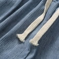 thumbnail image 6 of KIHOUT Men's Linen CalfLength Shorts Elastic Drawstring Waist with Pockets for Summer Beach and Casual Wear, 6 of 6