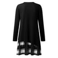thumbnail image 5 of Kcodviy Robes à Manches Longues pour Femmes à Col en V pour Petites Femmes Robe Patchwork Robe Midi Décorée Robe à Boutons Robe à Imprimé Carreaux, 5 of 5