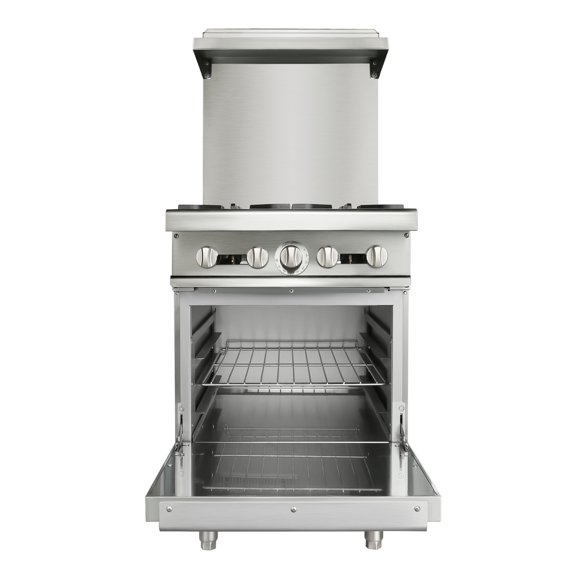 WMAOT 24" Commercial Gas Range Stove with 4 Burner ＆ 4.25 Cu.Ft