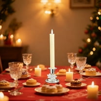 2-Pack Candlesticks Gold and Black, Modern Christmas Candle Holders for Table Decor, Romantic Holiday Centerpiece Set(Silver-B)