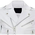 thumbnail image 3 of QAWACH White Color Pure Lambskin Leather Winter Vintage Motorcycle Biker Moto Riding & Racing Jacket For Men XXL Size NBMJ-02, 3 of 4
