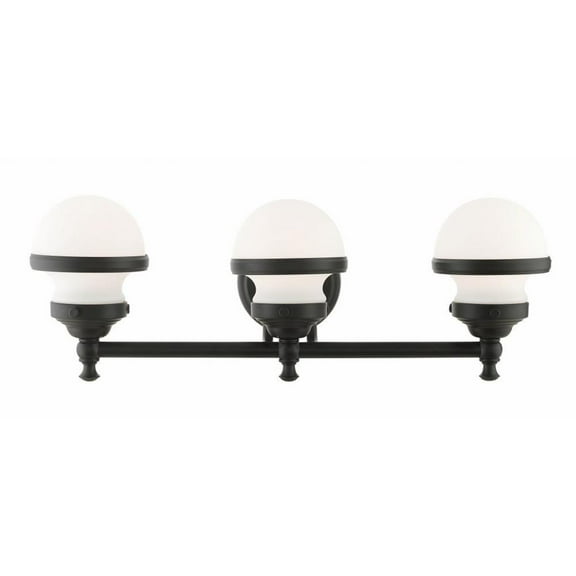 3 Light Bathroom Light in Modern Style 24 inches Wide By 8.25 inches High-Black Finish Bailey Street Home 218-Bel-4188790