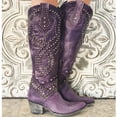 thumbnail image 4 of Botas occidentales negras con remaches a la moda, botas de mujer talla 43, botas de vaquera con tacón grueso, botas hasta la rodilla 2024 para zapatos femeninos, 4 of 5
