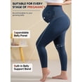 thumbnail image 4 of Takusun Women's Maternity Leggings Over The Belly Pregnancy Yoga Pants Active Wear Workout Leggings, 4 of 8