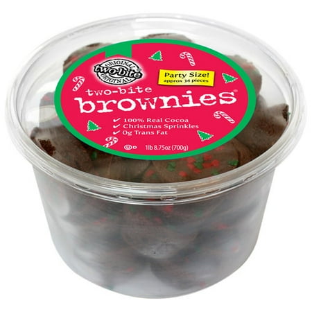 Wal-mart Bakery Two-bite Christmas Brownies With Sprinkl