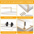 thumbnail image 3 of Repisas para Baño，Juego de 2 Repisas Flotantes de Pared，Repisas Flotantes，Estante de Almacenamiento para Baño Cocina Cuarto Estar Oficina Dormitorio, 3 of 4
